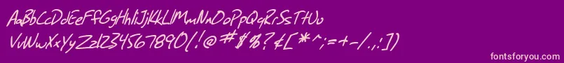 SfGrungeSansItalic Font – Pink Fonts on Purple Background