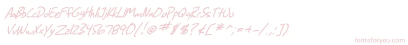 SfGrungeSansItalic Font – Pink Fonts on White Background