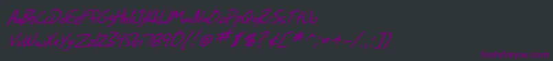 SfGrungeSansItalic Font – Purple Fonts on Black Background