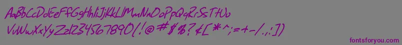 SfGrungeSansItalic Font – Purple Fonts on Gray Background