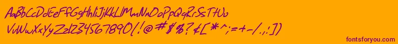 SfGrungeSansItalic Font – Purple Fonts on Orange Background