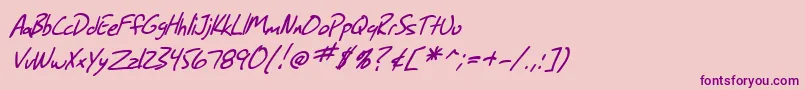 SfGrungeSansItalic Font – Purple Fonts on Pink Background