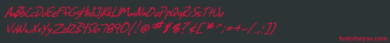 SfGrungeSansItalic Font – Red Fonts on Black Background