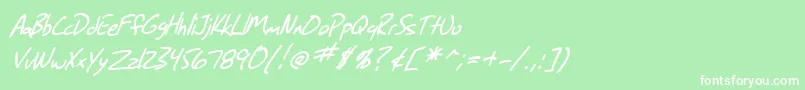 SfGrungeSansItalic Font – White Fonts on Green Background