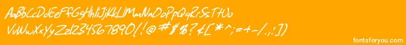 SfGrungeSansItalic Font – White Fonts on Orange Background