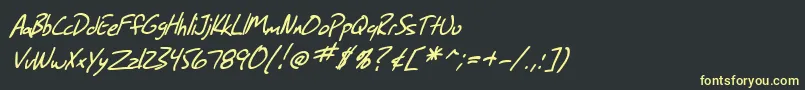 SfGrungeSansItalic Font – Yellow Fonts on Black Background