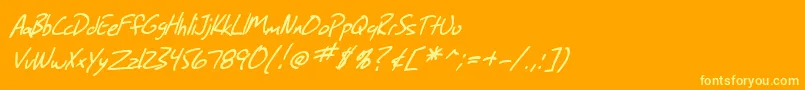 SfGrungeSansItalic Font – Yellow Fonts on Orange Background