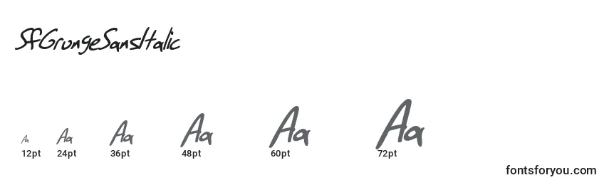 SfGrungeSansItalic Font Sizes