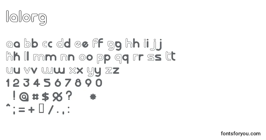 Fuente LALORG   (132161) - alfabeto, números, caracteres especiales