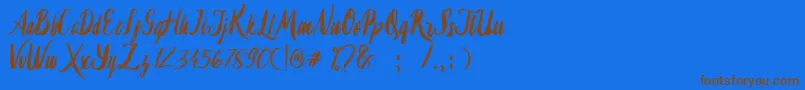 Lambaretta Font – Brown Fonts on Blue Background
