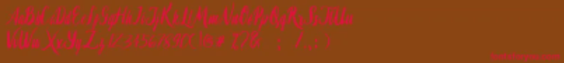 Lambaretta Font – Red Fonts on Brown Background