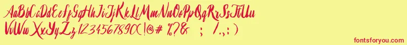 Lambaretta Font – Red Fonts on Yellow Background