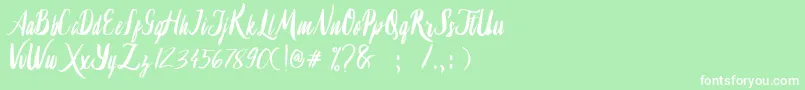 Lambaretta Font – White Fonts on Green Background