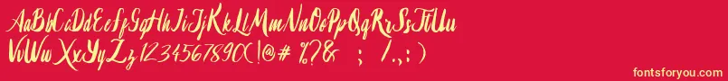 Lambaretta Font – Yellow Fonts on Red Background