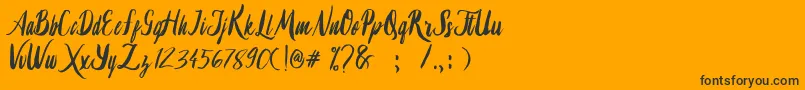 Lambaretta-Schriftart – Schwarze Schriften auf orangefarbenem Hintergrund