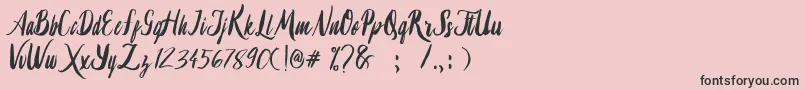 Lambaretta-Schriftart – Schwarze Schriften auf rosa Hintergrund