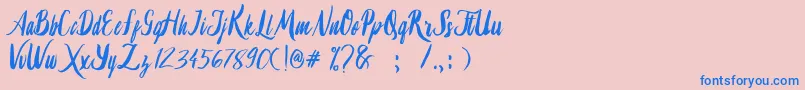 フォントLambaretta – ピンクの背景に青い文字