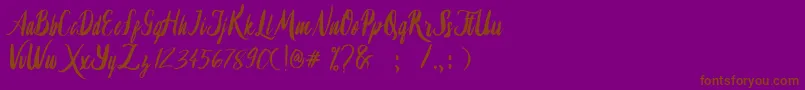 Lambaretta-Schriftart – Braune Schriften auf violettem Hintergrund