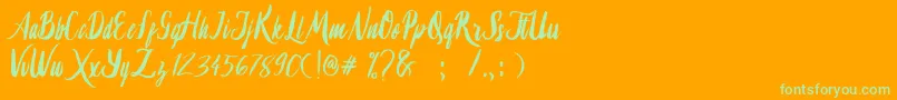 Lambaretta Font – Green Fonts on Orange Background