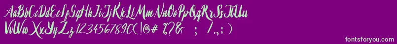 Lambaretta-fontti – vihreät fontit violetilla taustalla