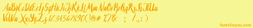 Lambaretta Font – Orange Fonts on Yellow Background