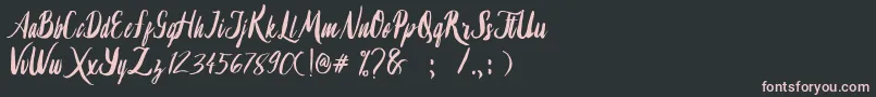 Lambaretta-Schriftart – Rosa Schriften auf schwarzem Hintergrund