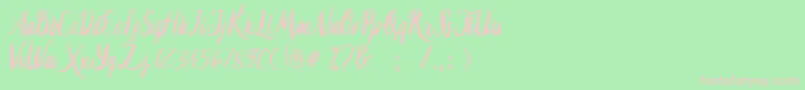 Lambaretta-Schriftart – Rosa Schriften auf grünem Hintergrund