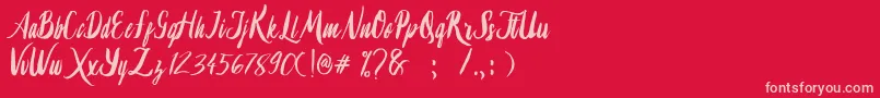 Lambaretta-Schriftart – Rosa Schriften auf rotem Hintergrund