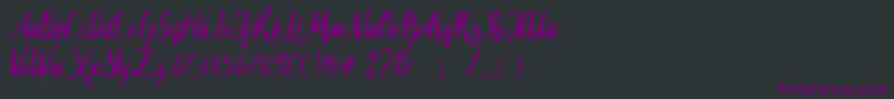 Lambaretta-fontti – violetit fontit mustalla taustalla