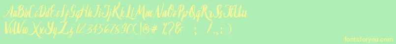 Lambaretta-Schriftart – Gelbe Schriften auf grünem Hintergrund