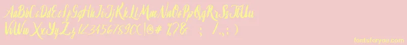 Lambaretta-Schriftart – Gelbe Schriften auf rosa Hintergrund