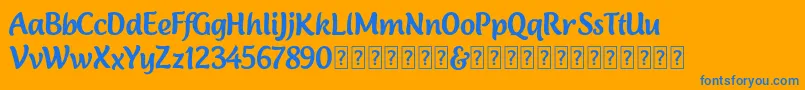 Lambola Demo Font – Blue Fonts on Orange Background