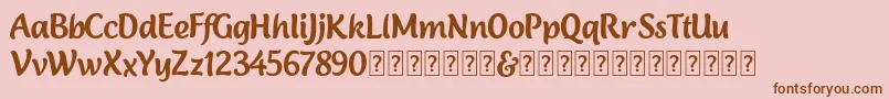 Lambola Demo Font – Brown Fonts on Pink Background