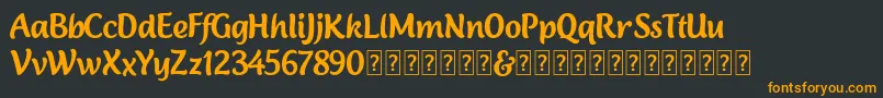 Lambola Demo Font – Orange Fonts on Black Background