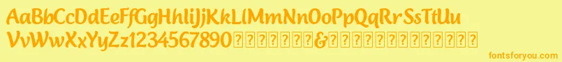 Lambola Demo Font – Orange Fonts on Yellow Background