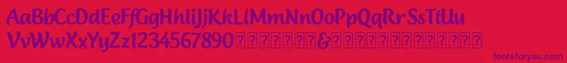 Lambola Demo Font – Purple Fonts on Red Background