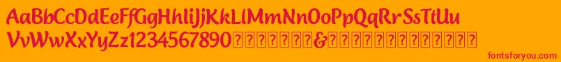 Lambola Demo Font – Red Fonts on Orange Background