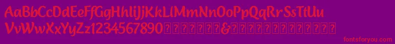Lambola Demo Font – Red Fonts on Purple Background