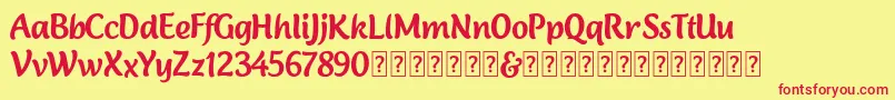 Lambola Demo Font – Red Fonts on Yellow Background