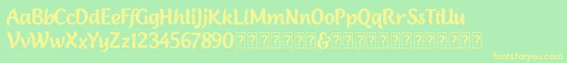 Lambola Demo Font – Yellow Fonts on Green Background