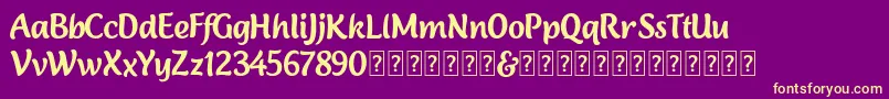 Lambola Demo Font – Yellow Fonts on Purple Background