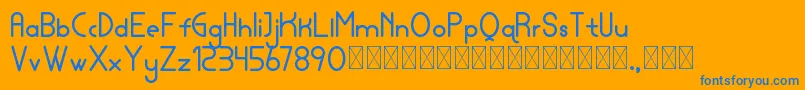 lamborgini bold personal-Schriftart – Blaue Schriften auf orangefarbenem Hintergrund