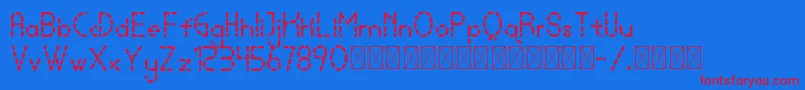 lamborgini bolddash personal Font – Red Fonts on Blue Background