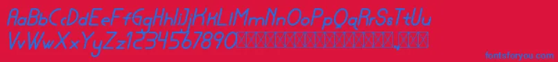 lamborgini bolditalic personal Font – Blue Fonts on Red Background