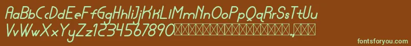 lamborgini bolditalic personal Font – Green Fonts on Brown Background