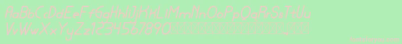 lamborgini bolditalic personal-Schriftart – Rosa Schriften auf grünem Hintergrund