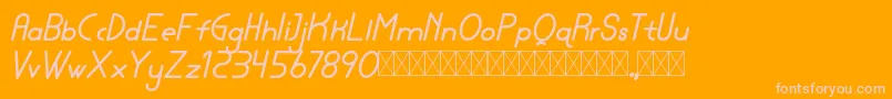 lamborgini bolditalic personal-Schriftart – Rosa Schriften auf orangefarbenem Hintergrund