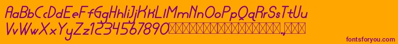 lamborgini bolditalic personal-Schriftart – Violette Schriften auf orangefarbenem Hintergrund