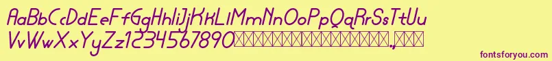 lamborgini bolditalic personal Font – Purple Fonts on Yellow Background