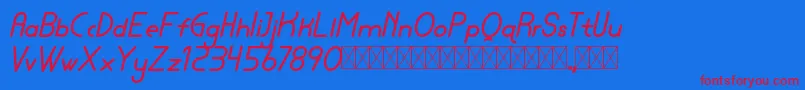 フォントlamborgini bolditalic personal – 赤い文字の青い背景